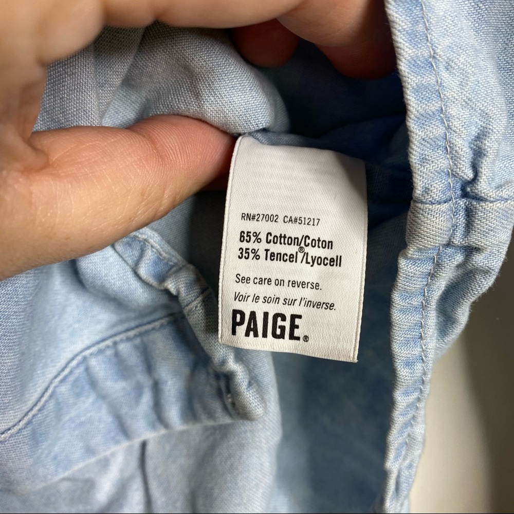 Paige Layda Denim Button Down Ruffle Shirt - Picture 8 of 15